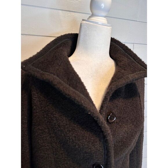 STEVE by Searle Women's Brown Suri Alpaca / Merino Wool Overcoat Size-2 - Picture 4 of 11